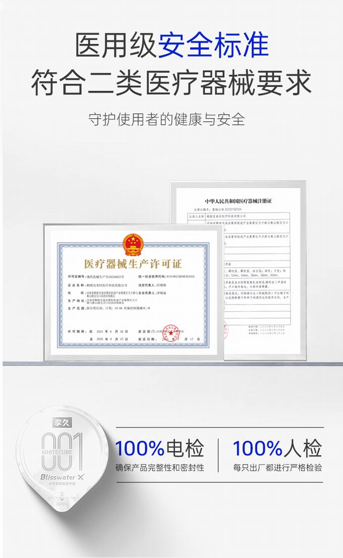 享久白科技2.0爽滑超薄001避孕套安全套