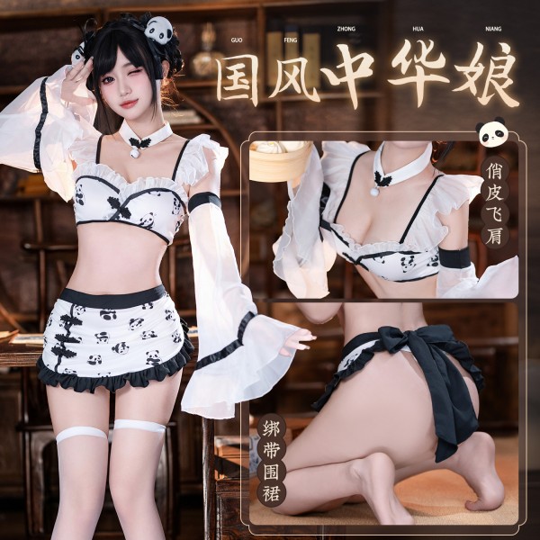 霏慕 国风熊猫印花中华娘套装zy48