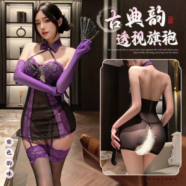 霏慕 月夜秘事暗欲透视连衣裙zy95