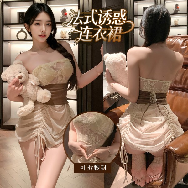 霏慕 法式诱惑激情束腰连衣裙zy142