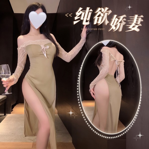 霏慕 绝欲娇妻抹胸露背连衣裙zy129