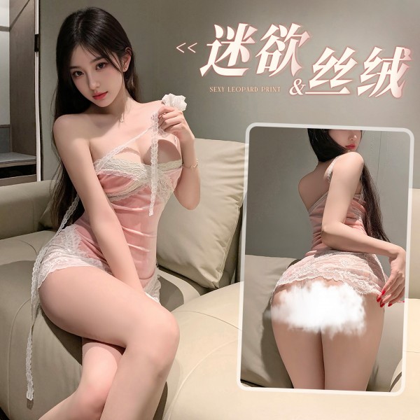 霏慕 迷欲情丝蕾丝拼接连衣裙zy132