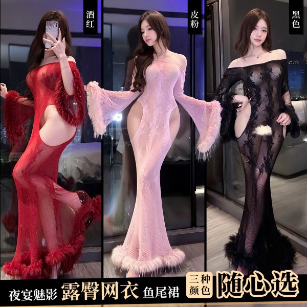 霏慕 夜宴魅影露髻网衣鱼尾裙zy117