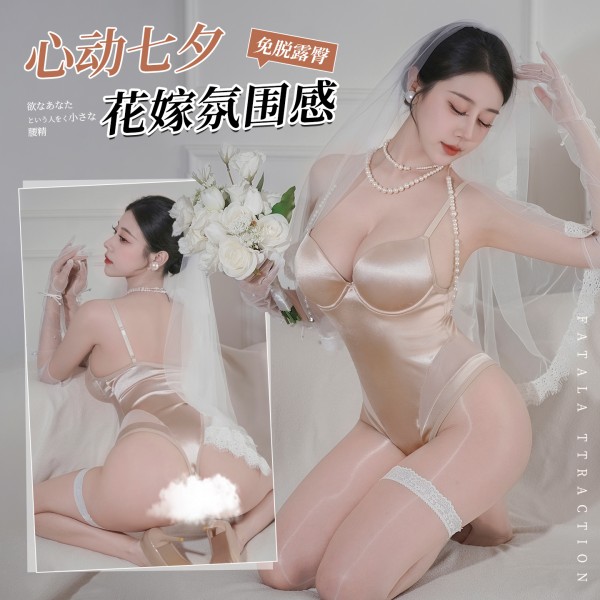 霏慕&谜姬 柔光香槟钢圈棉垫连体衣f018