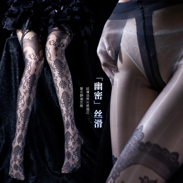 霏慕&谜姬 「幽」暗夜巴洛克超薄极光连裤袜7360